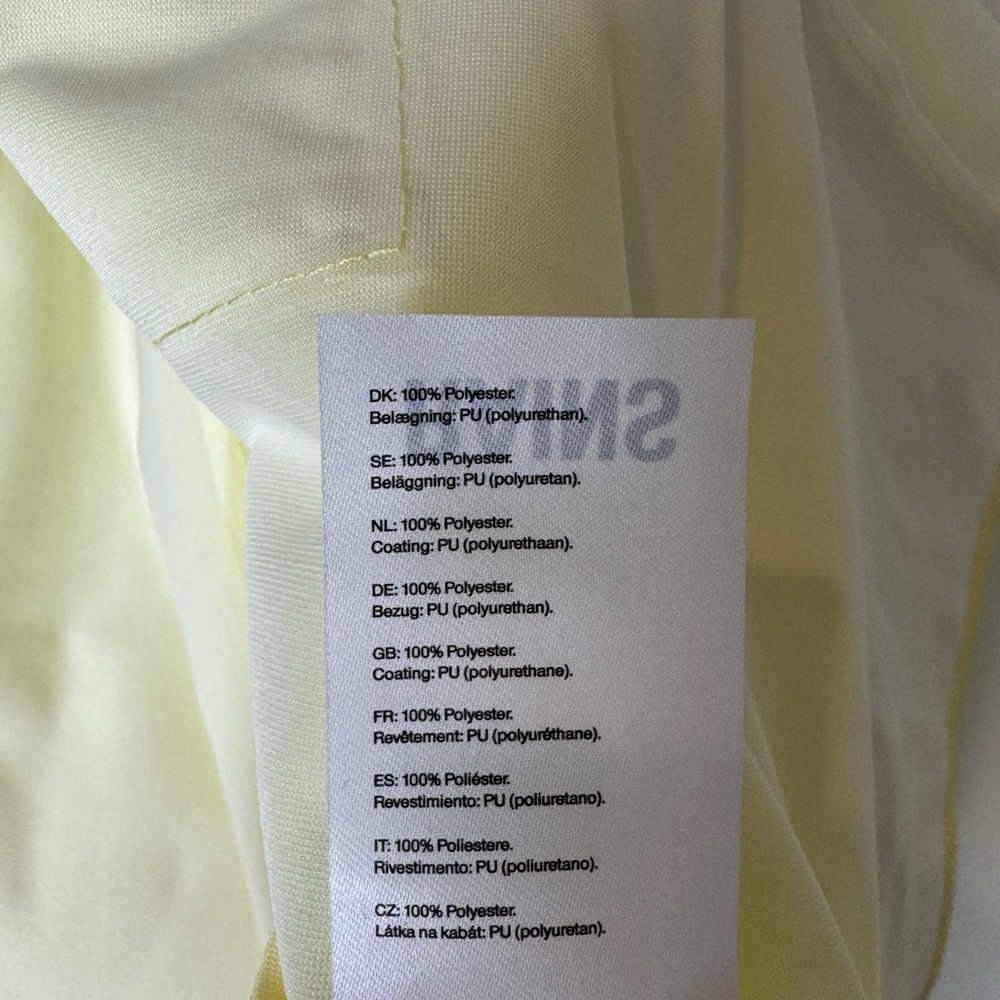 RAINS Yellow Straw Curve Trenchcoat Rain Jacket Women’s Large - Picture 9 of 10